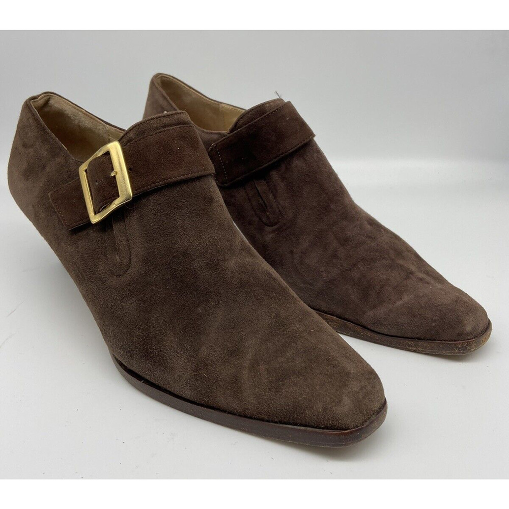 Bob Ellis Shoes Women 8.5 Vintage Claudia City All Leather Buckle Italy Heel‎